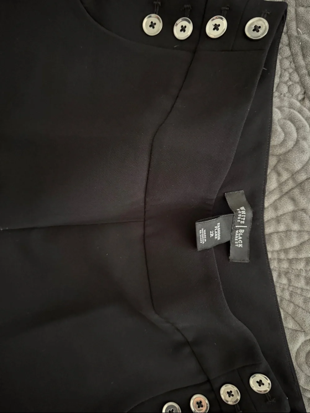 WHBM Black Women's Tailored Sailor-Button Pants